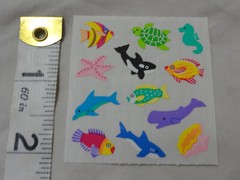 Sandylion Stickers ~ Fish / Sea Life ~ Two Collectible Squares
