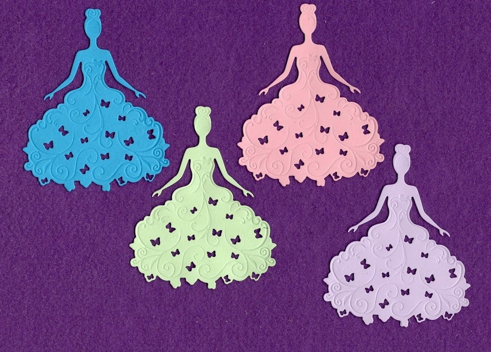 PRINCESS 2 cinderella butterfly die cuts scrapbook cards