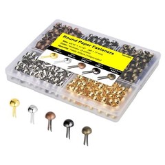 500pcs Multicolor Metal Paper Fasteners 8x17mm Brads Round Head Split Pin