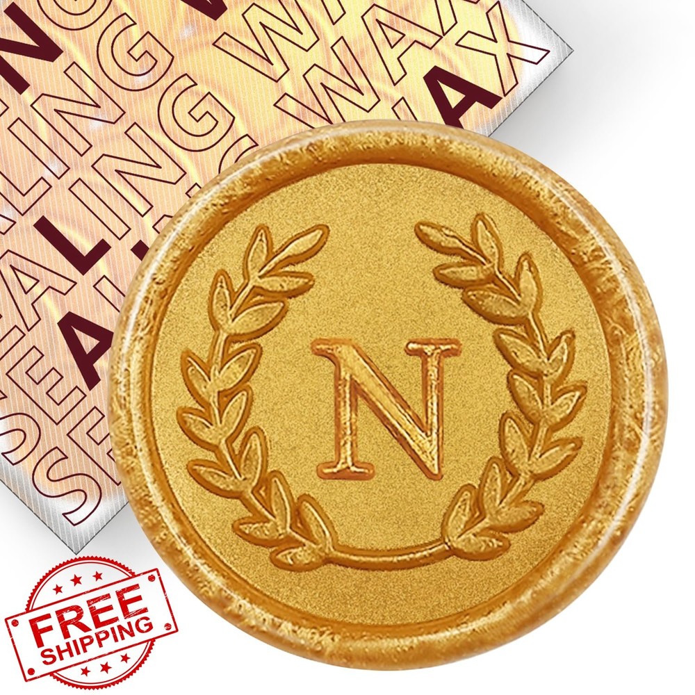KANOO Gold Letter N Wax Seal Stickers 25pcs-gold