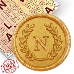 KANOO Gold Letter N Wax Seal Stickers 25pcs-gold