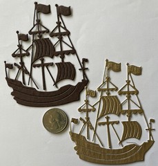 PIRATE SHIP Die-Cuts(9pc)Oceans•Jolly Rodgers•Sail•Pirates•Helm•Anchor •Sea•Wind