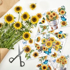 Obookey Rub on Transfers for Crafts and Furniture Stickers, Sunflower