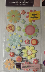 3 Sheets STICKO STICKERS (classic and vellum)–Hearts, Flowers, Presents–New
