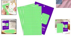 Color Coding 4200 Fluorescent Green Round Stickers – Perfect for Home or Office