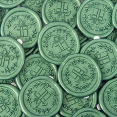 Wax Seal Stickers with Various Seals Patterns, Green Adhesive Sealing Wax Sti…