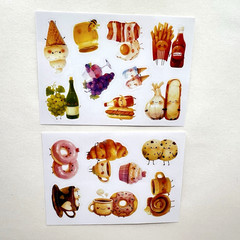Happy Fruit Food Stickers 4 Sheets Vintage Style Junk Journal Collage