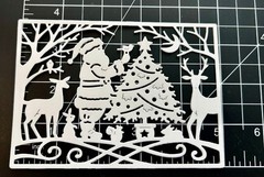 Christmas Die Cuts *St. Nick Christmas Scene * Set of 16 * Black or White