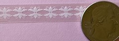 WHITE LACE BORDER Asst•Mylar Stickers (6pc)3/4”x 6”Flowers •Strips•Card Making•