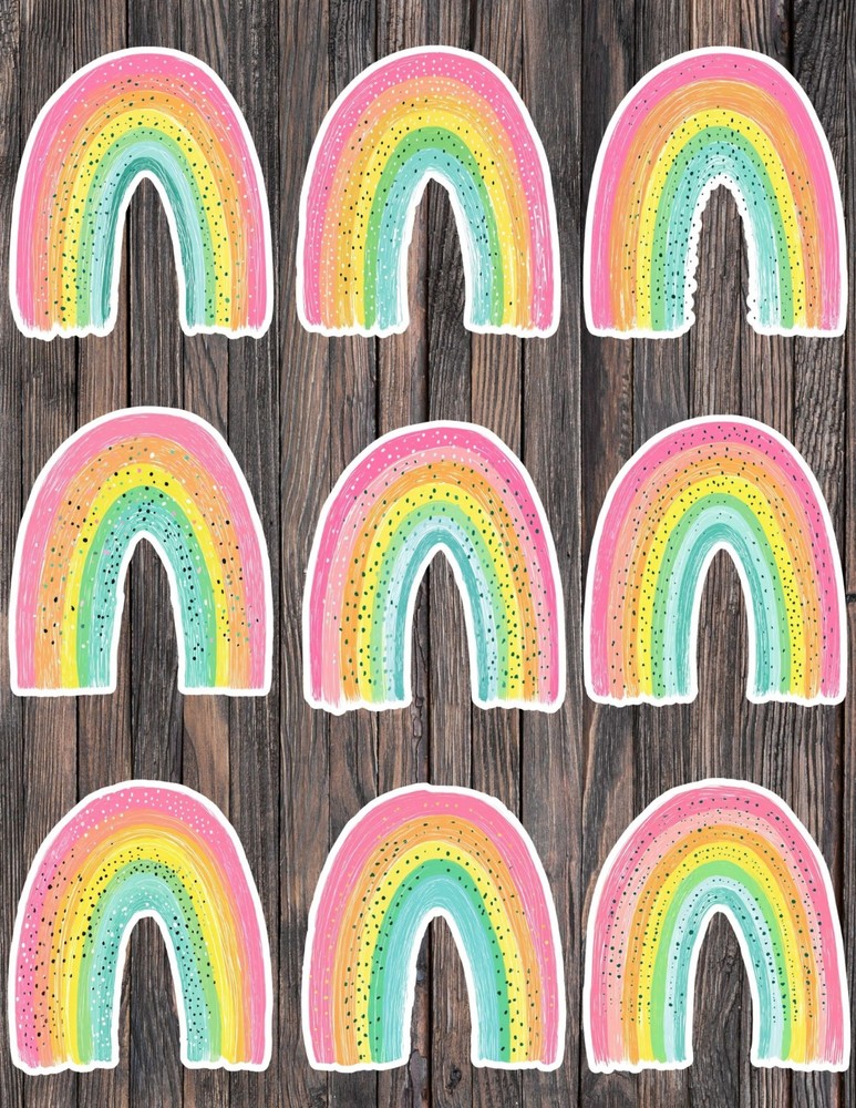 Rainbow Die Cut Vinyl Stickers Scrapbooking Laptop Waterbottle