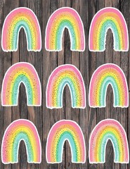 Rainbow Die Cut Vinyl Stickers Scrapbooking Laptop Waterbottle
