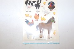 Sandylion FARM ANIMALS cow horse goat pig duck sheep Stickers Vintage Rare 2001