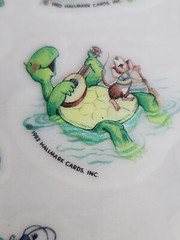 Vtg Hallmark Smiling Happy Turtle Stickers Rub On Transfers 1981 1982 4 Sheets