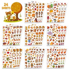 HSHFAMIIY Fall Stickers 600Pcs 24 Sheets