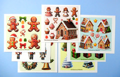 Christmas Holidays Trees Presents Gingerbread Nutcracker Mini Sticker Sheets Set