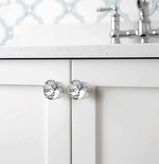 4 Pcs Crystal Self Stick Knobs Aluminum Self Adhesive Handle Pull Stick On Ha…