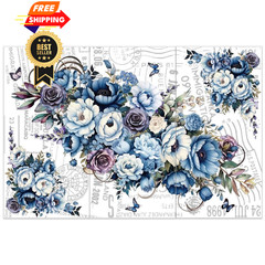 OLYCRAFT 3pcs/Set Cosmic Roses Rub on Transfers for Furniture and Rose