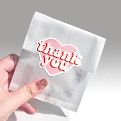 2.4 Inch Pink Heart Shaped Thank You Stickers 2 Rolls for Small Business 240 Pcs