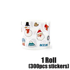 2 Rolls Cute Merry Christmas Cartoon Label Gift Box Series Stickers Decorations