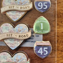 Recollections Let’s Hit The Road Travel Map & Road Sign Stickers 11 pc