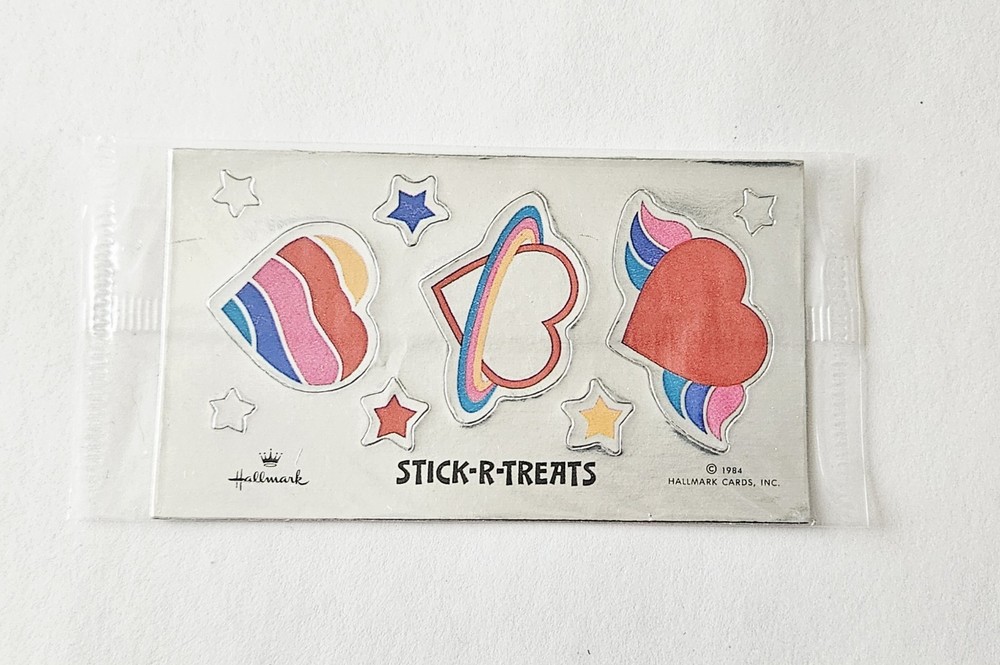 Vtg Stick R Treats Stickers NIP Hallmark Foil Hearts Stars 1984 Halloween
