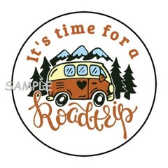 30 TIME FOR A ROADTRIP CAMPING ENVELOPE SEALS LABELS STICKERS 1.5″ ROUND GIFTS