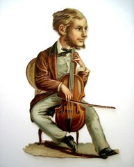 (1) Set of (6) 1800’s Musician Die Cuts Holding Their Instruments *