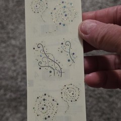 Mrs. Grossman’s Blue & Silver Glitter Star Swirl Dots Scrapbooking Sticker Sheet