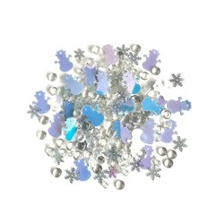 Buttons Galore Assorted WINTER Theme Buttons And Embellishments 6 pc