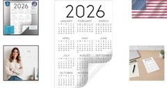 Chic -At-A-Glance Calendar Sticker for 2026 | 6×9 Removable Design