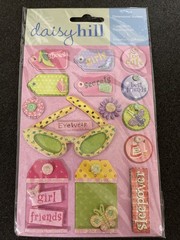 Daisy Hill DImensional Stickers Lot Of 7 Girl Themed Frienships and Fun Themed