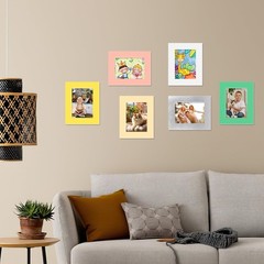 Picture Frame Mats 15 Pack 8×10 for 5×7 Photos Mixed Colors Bevel Cut Art Displa