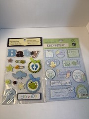 Set Of 2 New K & Company Baby Boy & Recollections Baby Boy Stickers