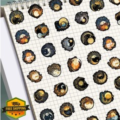 WQVSHRO 50PCS Vintage Astronomy Stickers