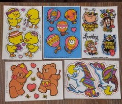 Vintage 1984 Mark 1 Scratch N Sniff Iron on Patches Duck Hot Air Balloon Bears
