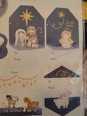 120 PCS Christmas Tags Sticker Gift Labels Angels animals Nativity to from