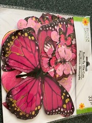ADHESIVE LARGE COLORFUL PINK COLORS BUTTERFLY SHAPE MULTI-SIZE BUTTERFLIES