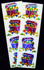 Mrs Grossman Two Sheets 2×6 inch Vintage Glitter ‘Treasure Chest’ (c-1995)