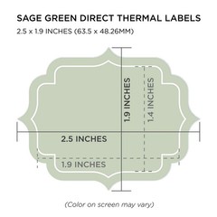 Thermal Labels Sage Color Diecut Shape, Stickers for Labeling Spice Jars, Pan…