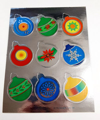 Vintage 80’s Hallmark Razzle Dazzle foil xmas ornaments sticker sheet