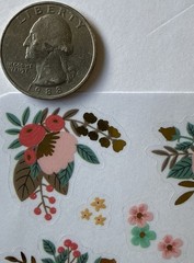 SMALL FLOWER Gold Foil Mylar Stickers(10pc)3”x 4”Garden •Leaf•Roses•Card Making•