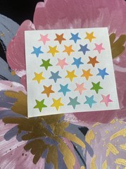 Pearly Micro Colorful Stars Sticker Mod Roughly 2×2 Inches
