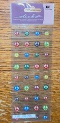 Lot Of 3 Sticko Candy Stripe Mini Hearts Miniature Peace Signs ScrapbooK Sticker