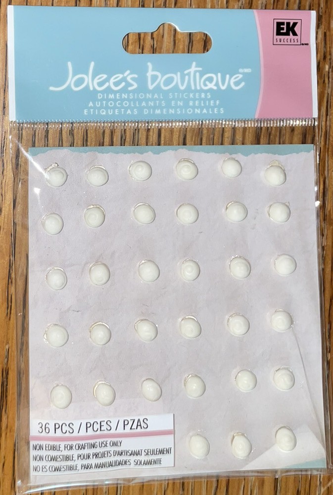 Jolees White Icing Dots Fondant WeddIng Card Making Craft 3D Scrapbook Stickers