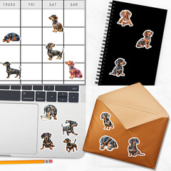 Dachshund Dog Stickers for Journals, Scrapbooks, Planners, Glossy, Matte