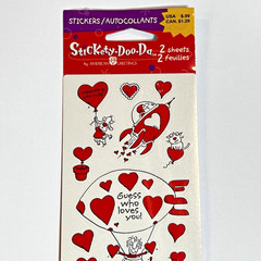Vtg American Greetings Heart Balloons Space Ship Airplane Valentines Stickers