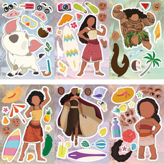 24 Cute Cartoon Stickers for Kids – Make Your Own Face Stickers, Art Craft Suppl