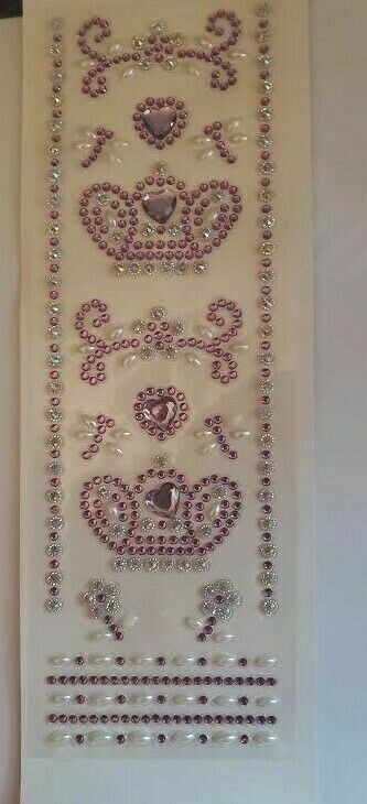 CraftbuddyUS Rhinestone/Pearl Assorted Sticker Gems Self-Adh Craft Jewels LILAC
