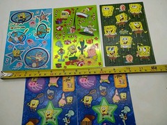 Vintage 2002 Sandylion Mylar Sticker Sheet LOT B SpongeBob SquarePants Patrick