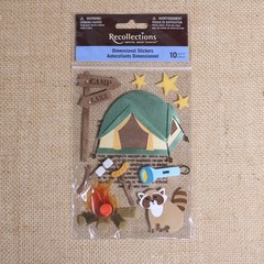 Recollections Camping Outdoor Lake Fun Dimensional Scrapbooking Stickers